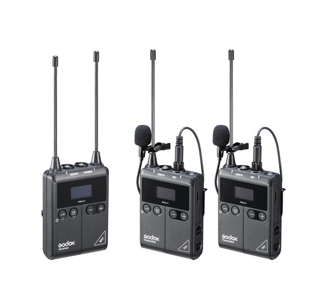 VMICS1 TWO PERSON CAMERA MOUNT WIRELESS OMNI LAVALIER MICROPHONE SYSTEM FOR MIRRORLESS/DSLR CAMERAS
