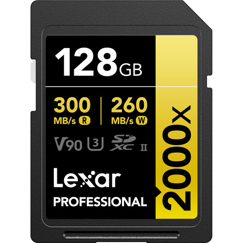 Lexar SD 128GB V90 300mbs