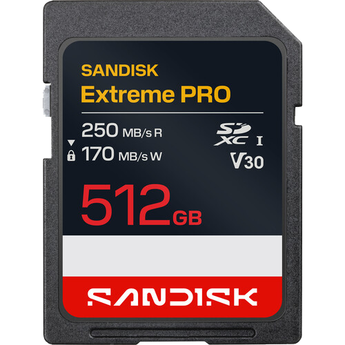 SD Extreme Pro 512GB 250mbs