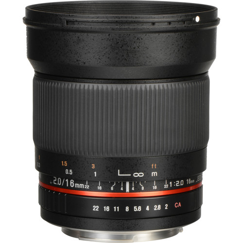 Lente Rokinon 16mm f/2.0 ED AS UMC CS para Canon EF
