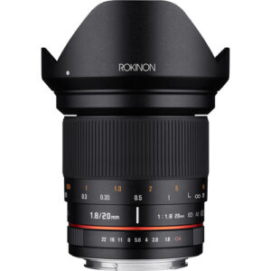 Lente Rokinon 20mm f/1.8 ED AS UMC para Canon EF