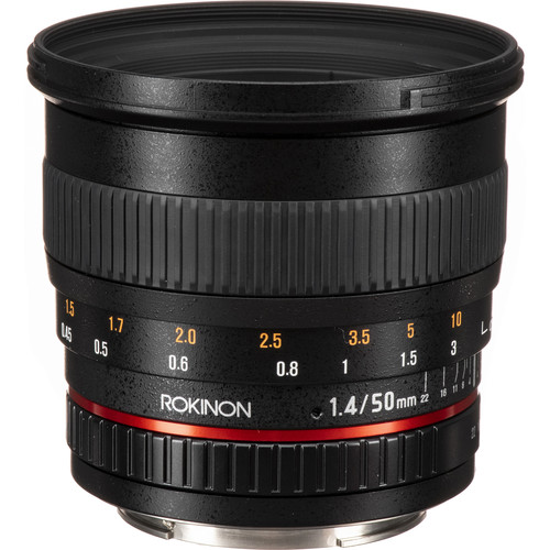 Lente Rokinon 50mm f/1.4 AS IF UMC para Canon EF