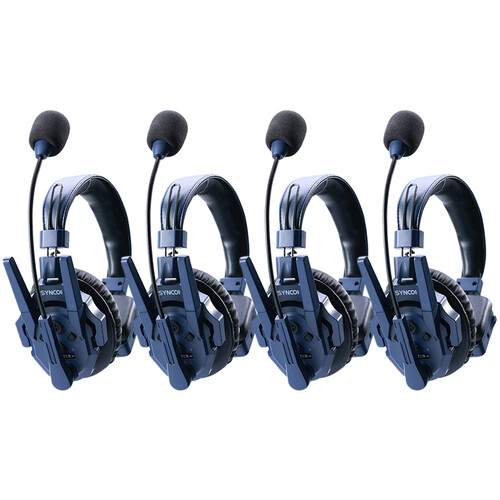Synco Xtalk Master Full-Duplex MasterFree Intercom System with 4 Single-Ear Headsets