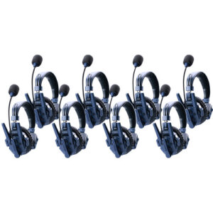 Synco Xtalk Master Full-Duplex MasterFree Intercom System with 8 Single-Ear Headsets