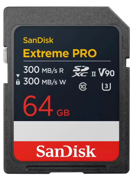 SD 64GB Extreme PRO V90 300mbs