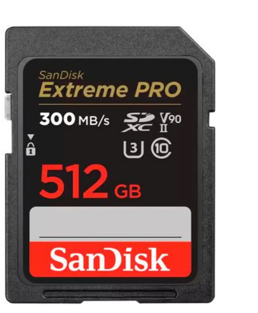 SD 512GB Extreme PRO V90 300mbs
