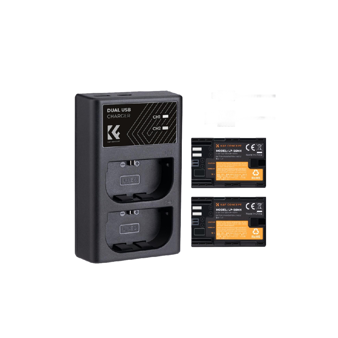 Batería K&f Concept LP-E6P 2 baterías y un cargador